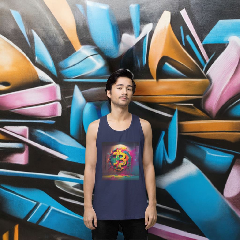 Bitcoin Mosaic - Cryptocurrencies Collection - Men’s premium tank top
