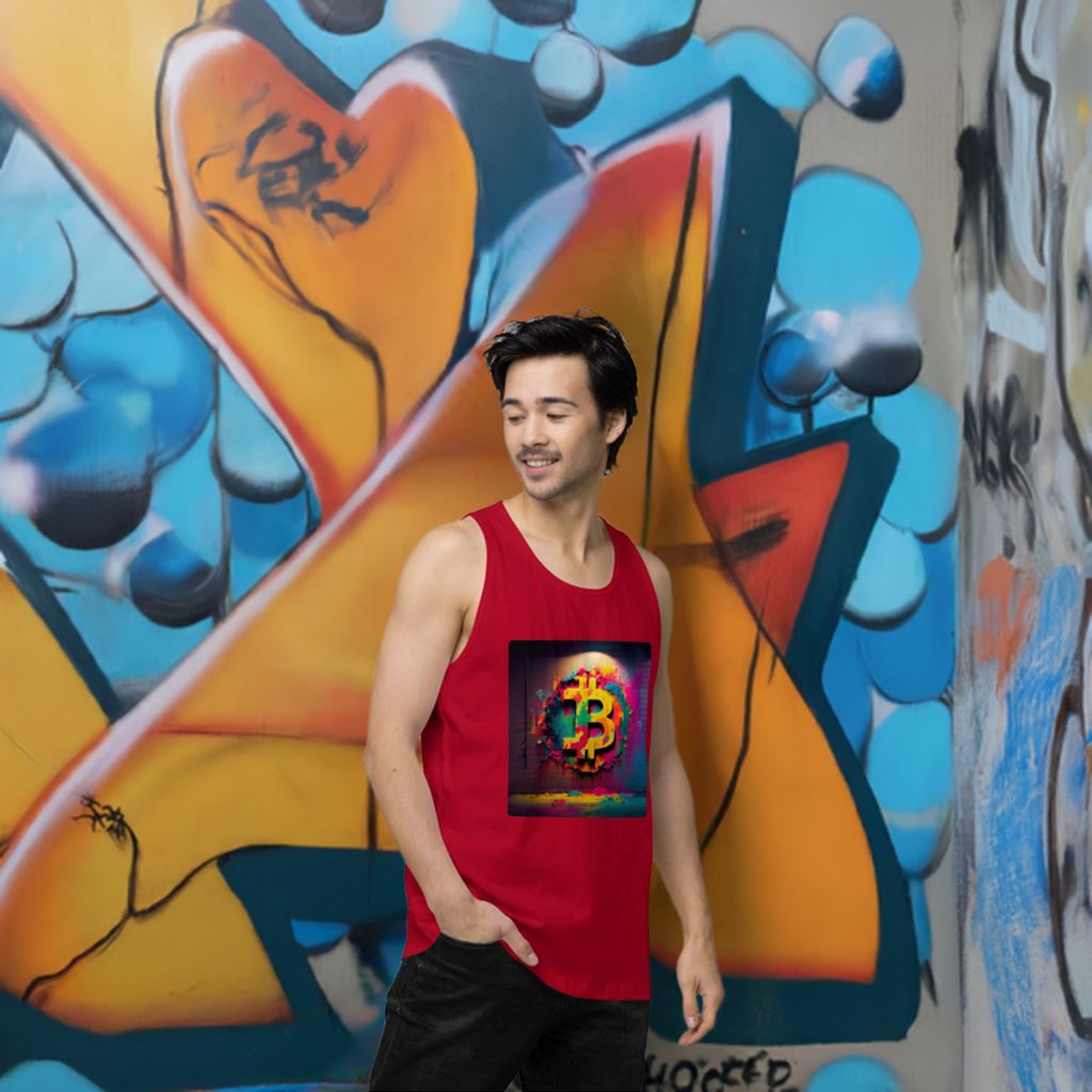 Bitcoin Mosaic - Cryptocurrencies Collection - Men’s premium tank top