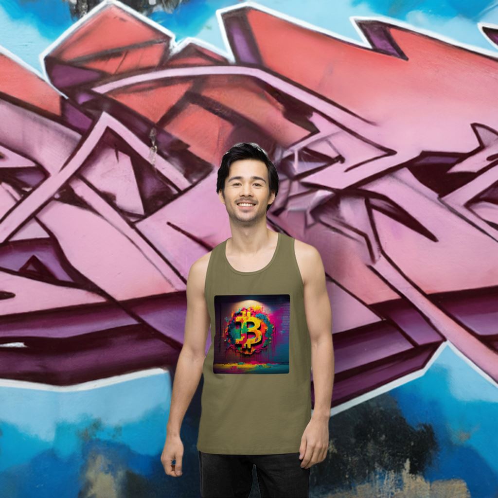 Bitcoin Mosaic - Cryptocurrencies Collection - Men’s premium tank top