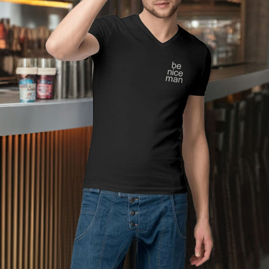 Pepe be nice man - 100% organic cotton - Men`s V-neck T-shirt basic