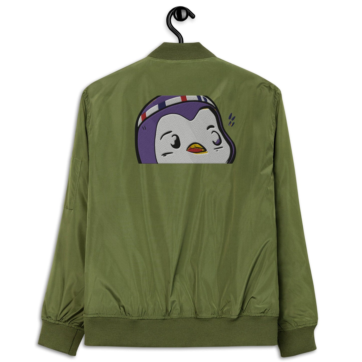 Chunky Penguin Bomb Dropper - Animal PFP Collection - Premium recycled bomber jacket JclustersShoppeofFineWares
