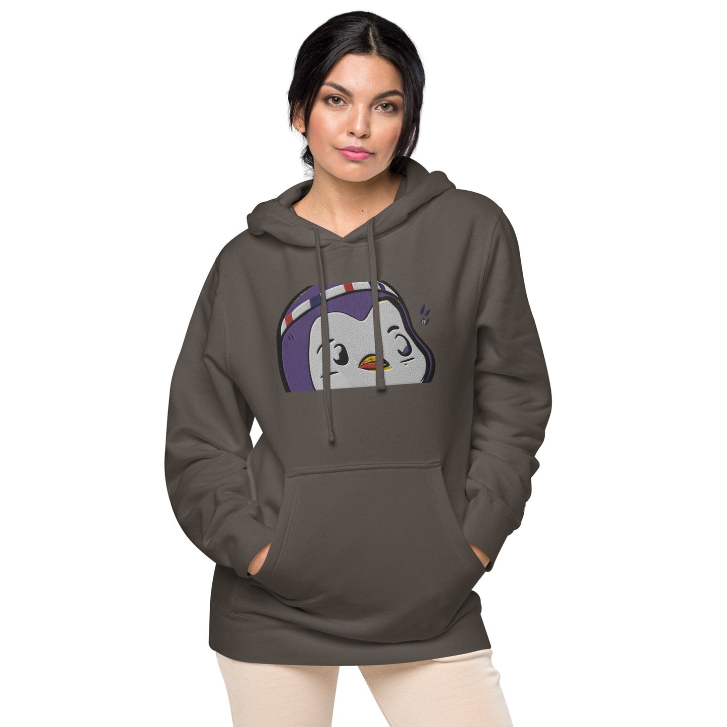 Chunky Penguin Independent - Animal PFP Collection - Unisex pigment-dyed hoodie JclustersShoppeofFineWares Pigment Black S