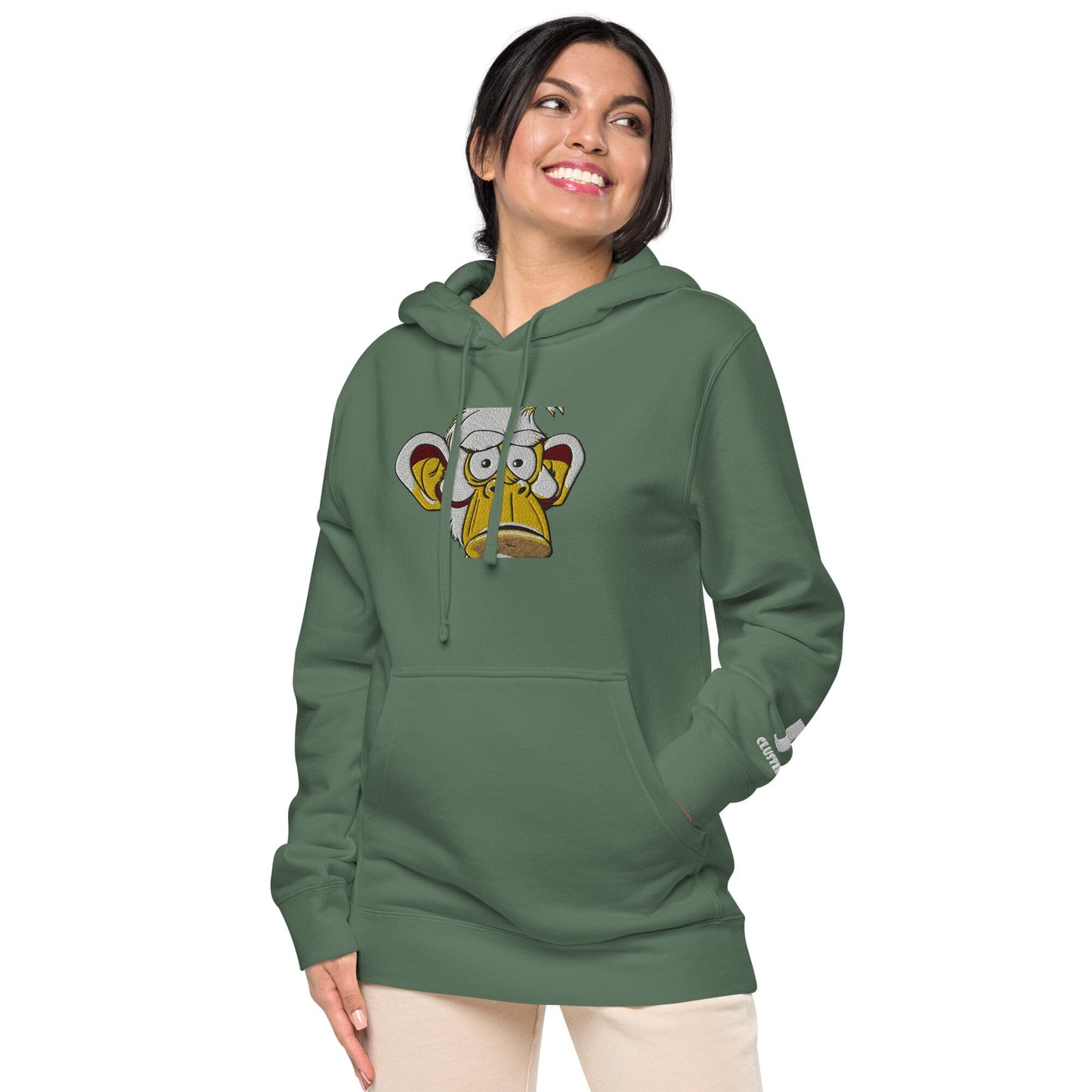 Concerned Ape Independent - Animal PFP Collection - Unisex pigment-dyed hoodie JclustersShoppeofFineWares