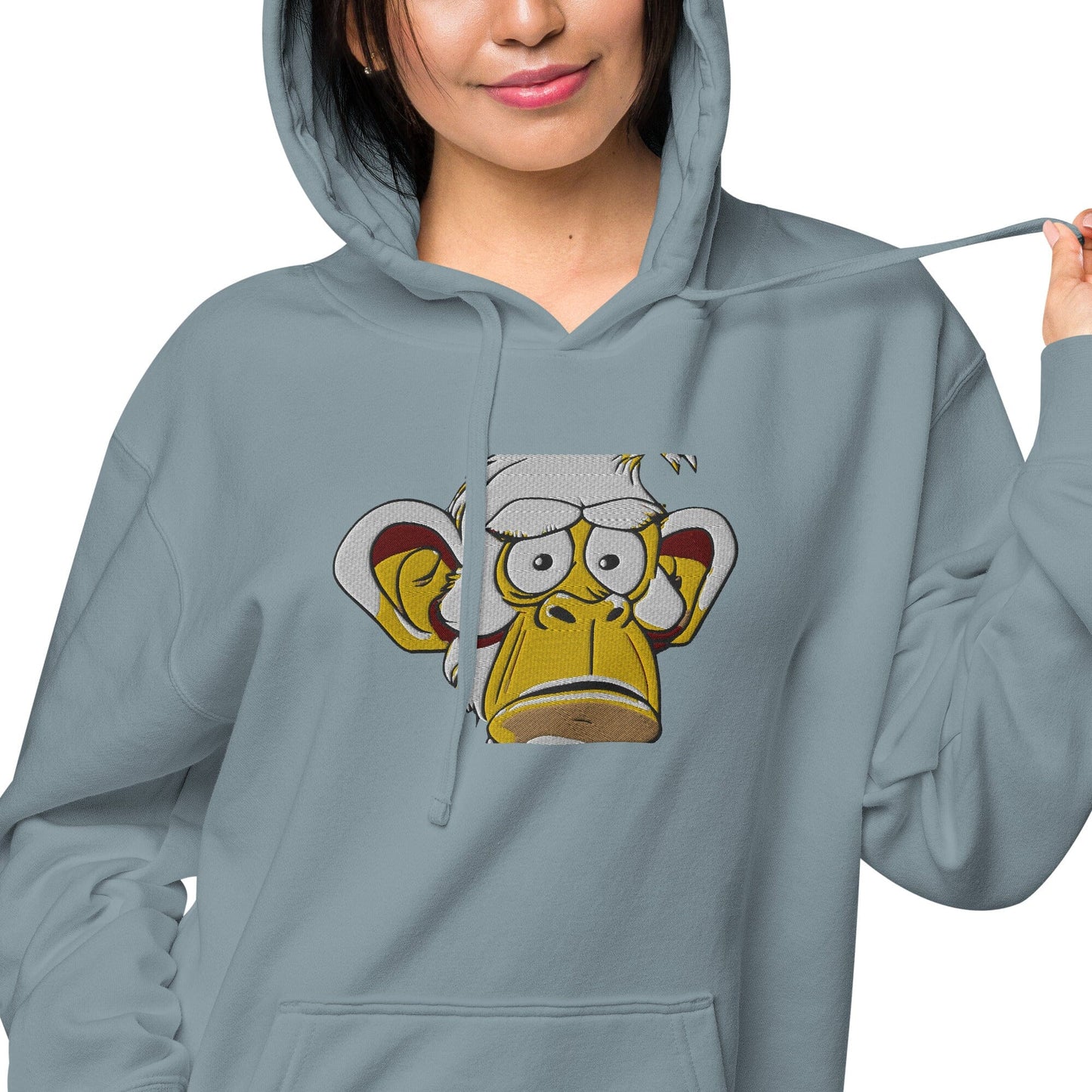 Concerned Ape Independent - Animal PFP Collection - Unisex pigment-dyed hoodie JclustersShoppeofFineWares
