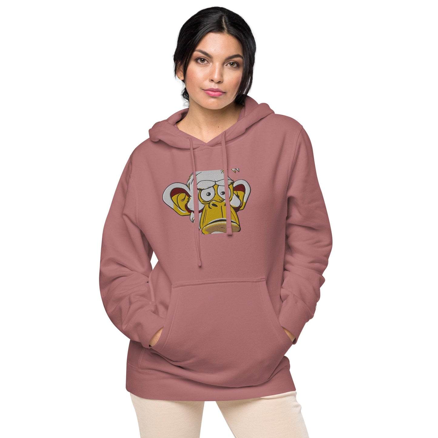 Concerned Ape Independent - Animal PFP Collection - Unisex pigment-dyed hoodie JclustersShoppeofFineWares