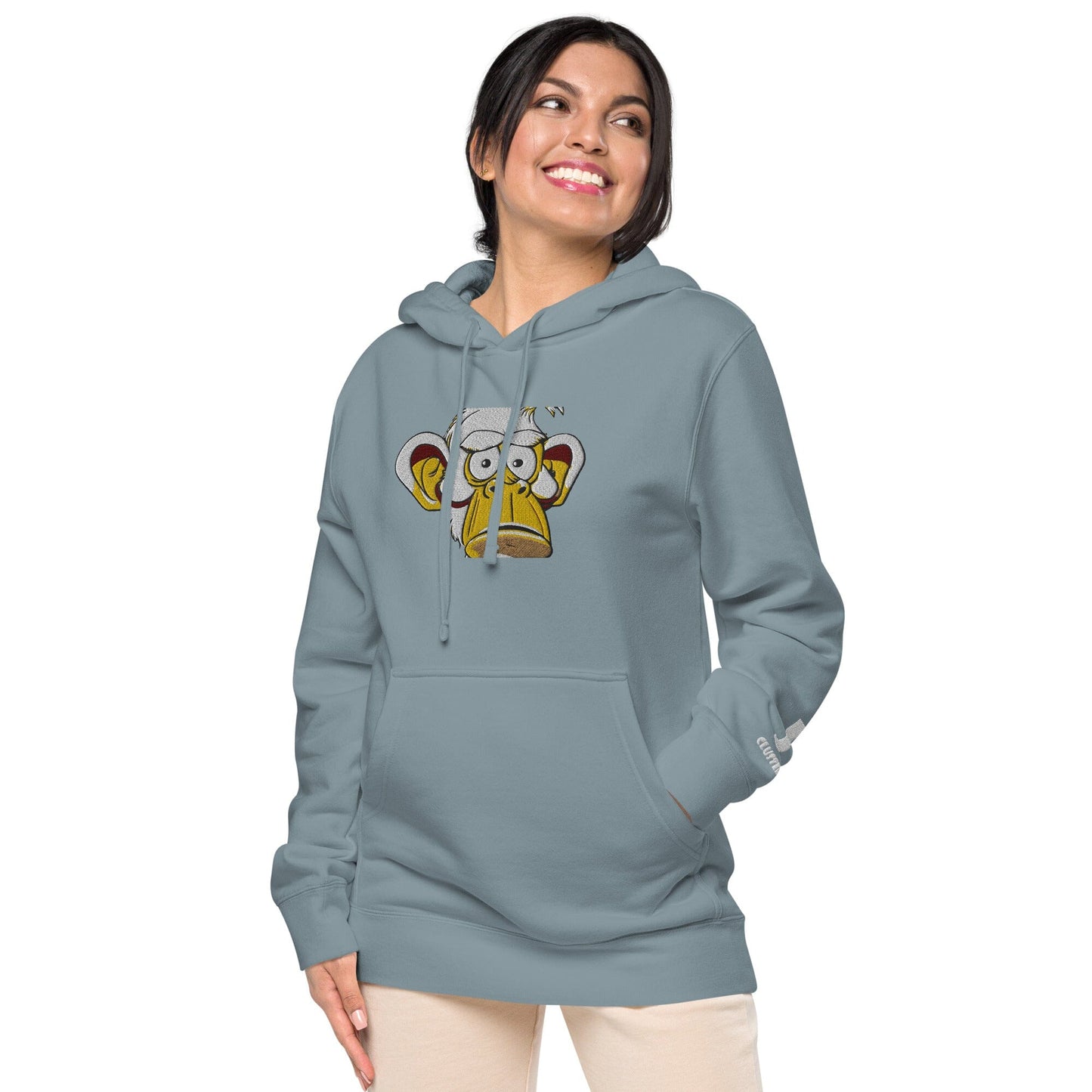 Concerned Ape Independent - Animal PFP Collection - Unisex pigment-dyed hoodie JclustersShoppeofFineWares