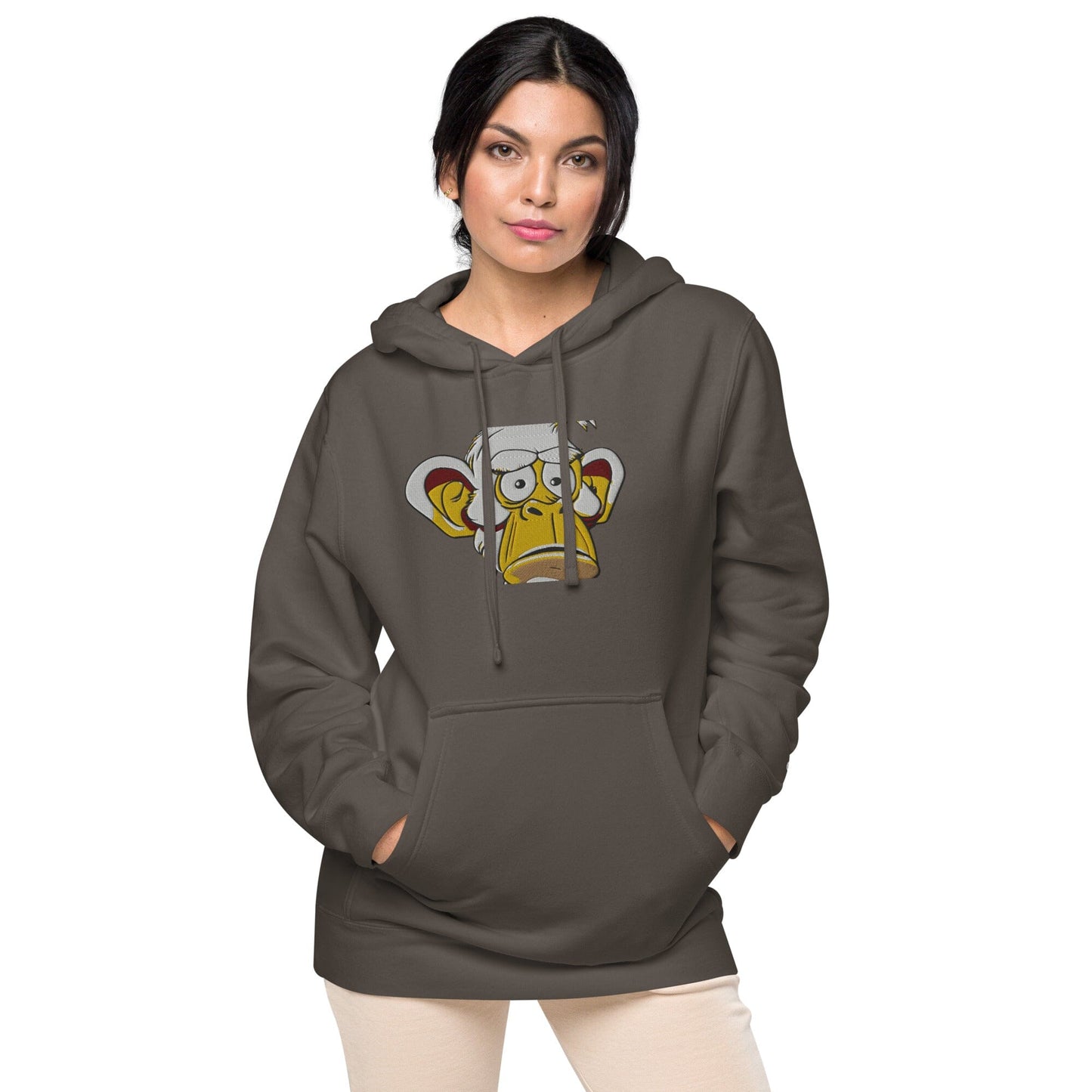 Concerned Ape Independent - Animal PFP Collection - Unisex pigment-dyed hoodie JclustersShoppeofFineWares