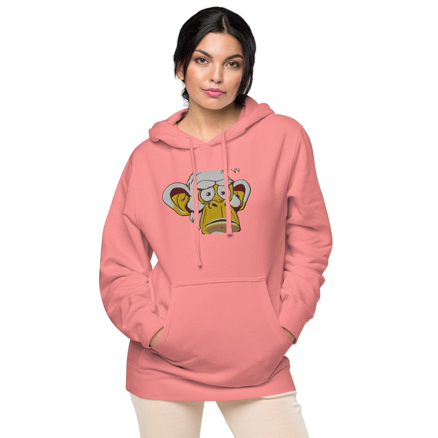 Concerned Ape Independent - Animal PFP Collection - Unisex pigment-dyed hoodie JclustersShoppeofFineWares