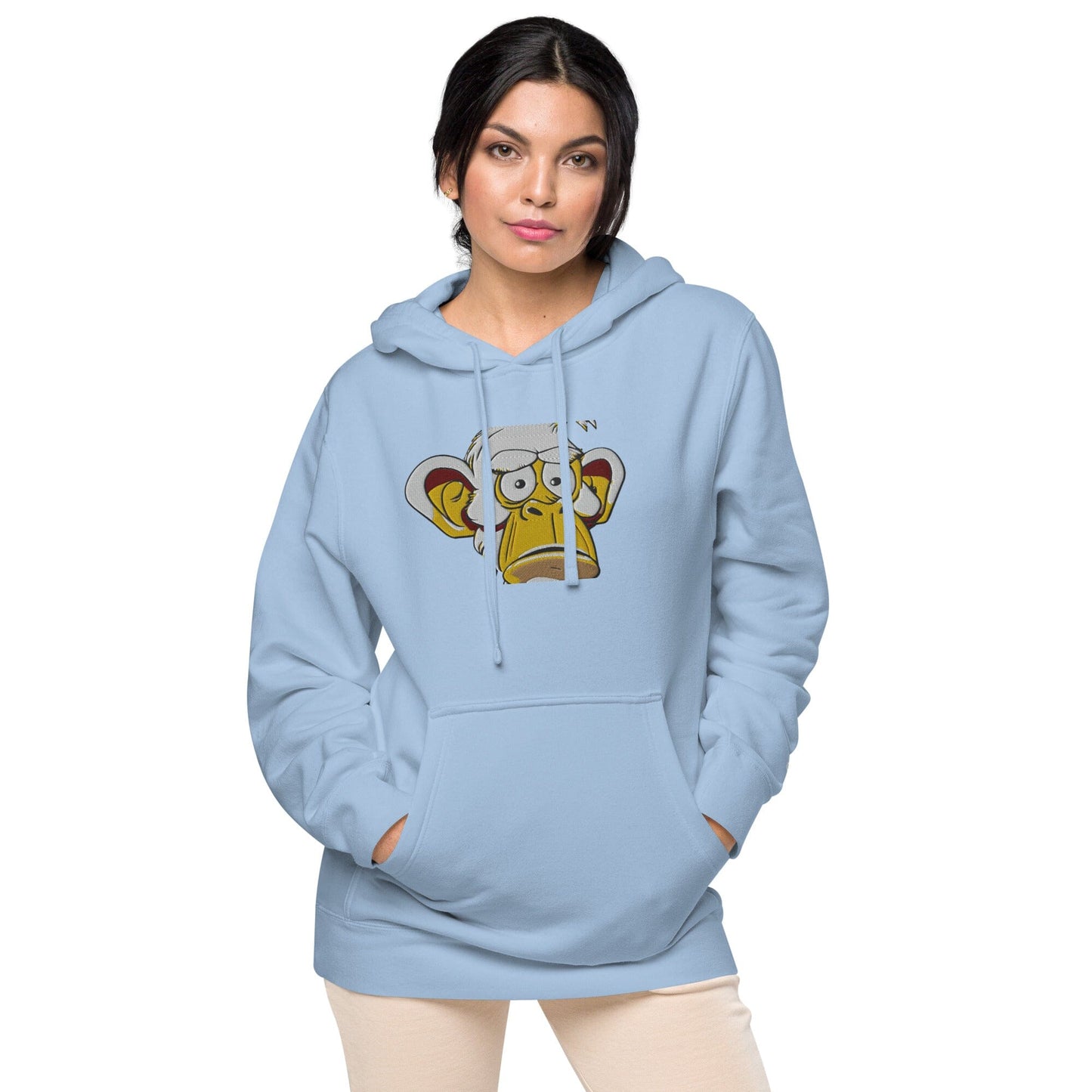 Concerned Ape Independent - Animal PFP Collection - Unisex pigment-dyed hoodie JclustersShoppeofFineWares