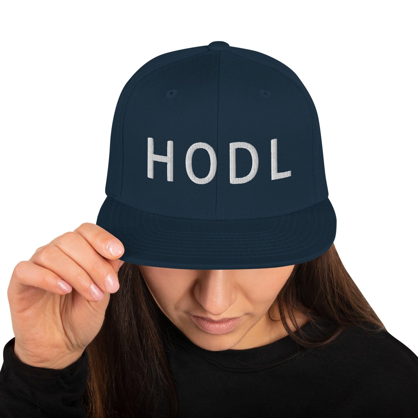 HODL - Snapback Hat JclustersShoppeofFineWares Dark Navy