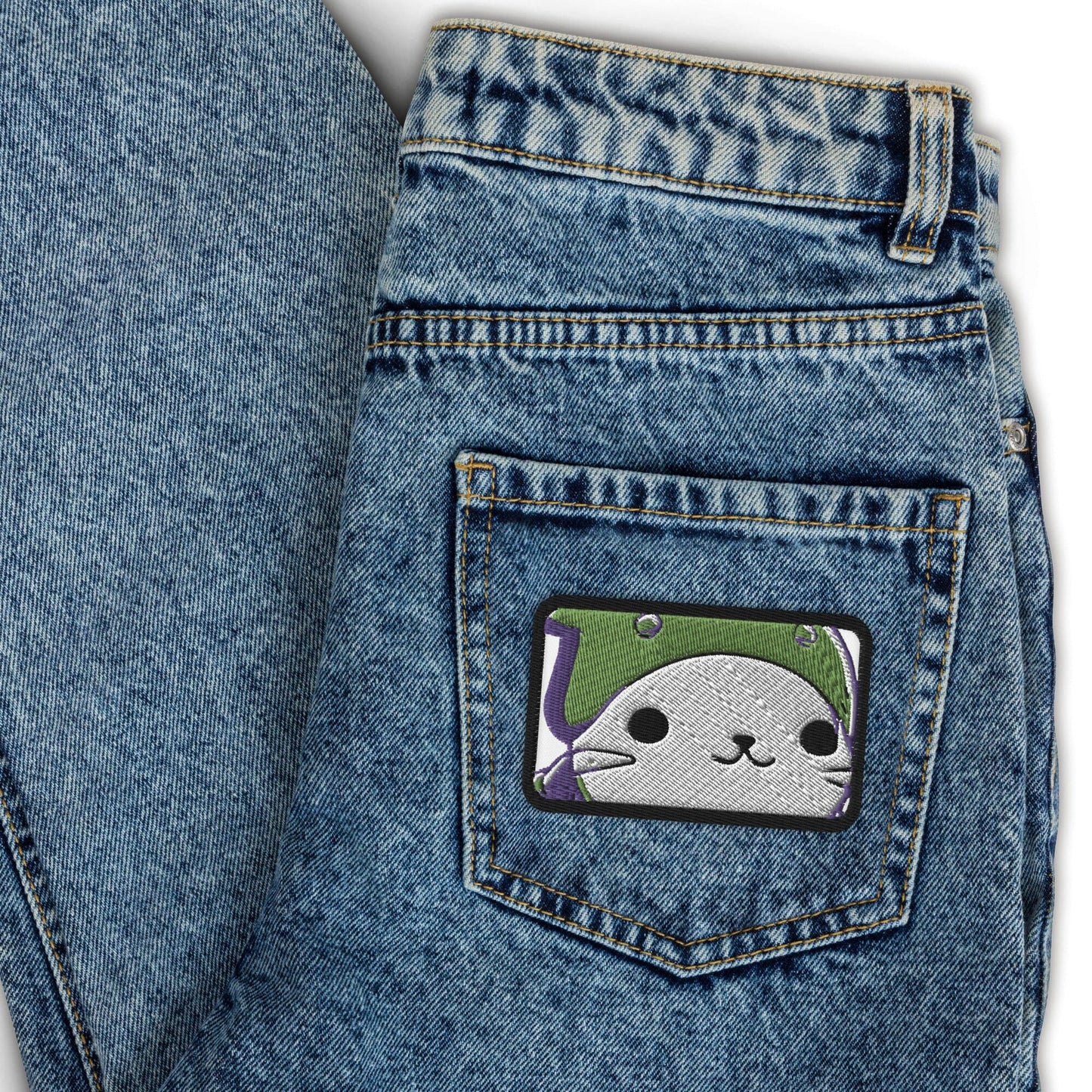Silly Seal Get Rekt - Animal PFP Collection - Embroidered patches JclustersShoppeofFineWares White