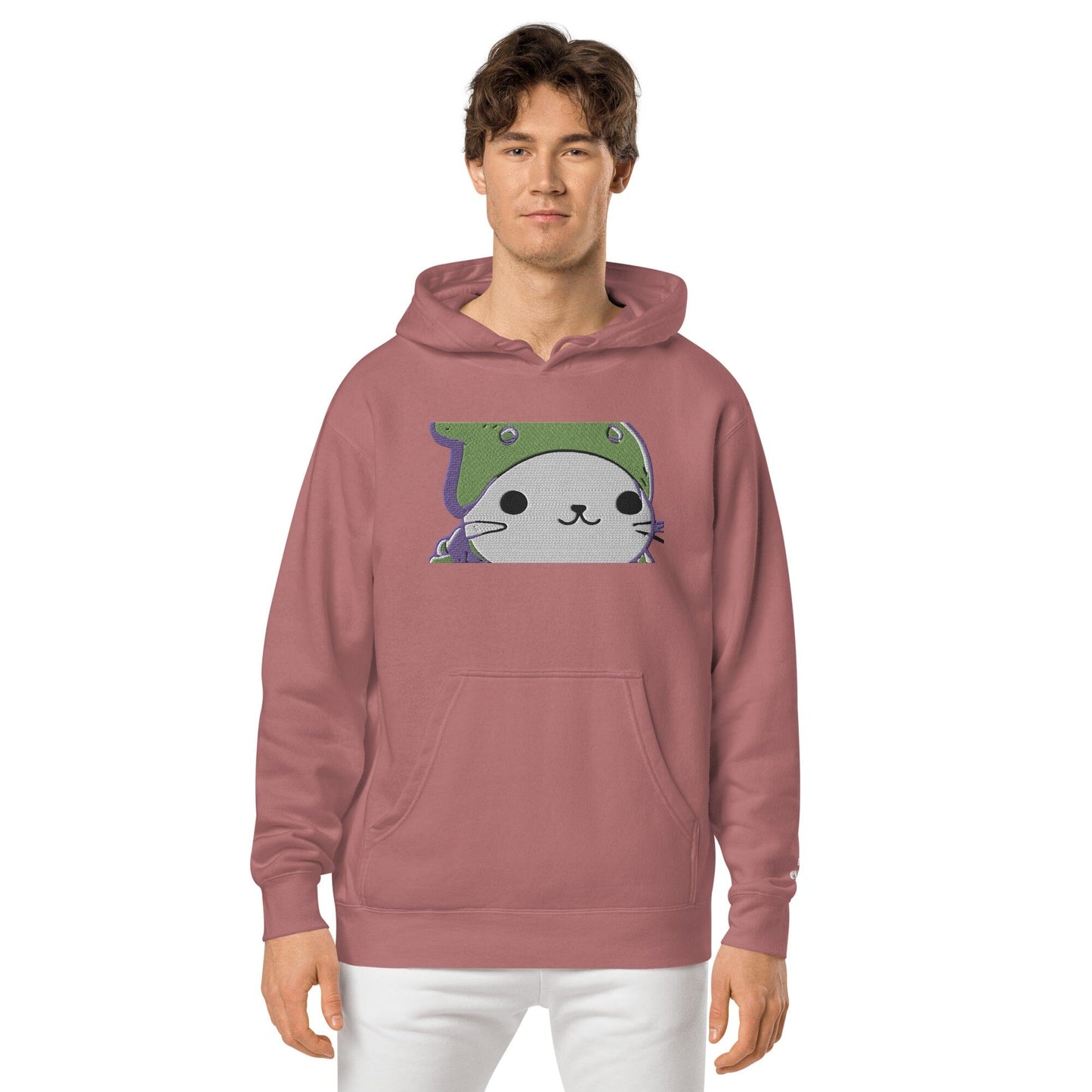Silly Seal Independent - Animal PFP Collection - Unisex pigment-dyed hoodie JclustersShoppeofFineWares Pigment Maroon S