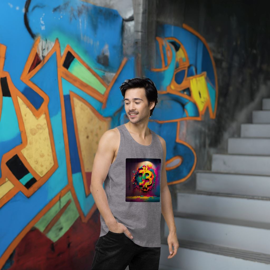 Bitcoin Mosaic - Cryptocurrencies Collection - Men’s premium tank top 