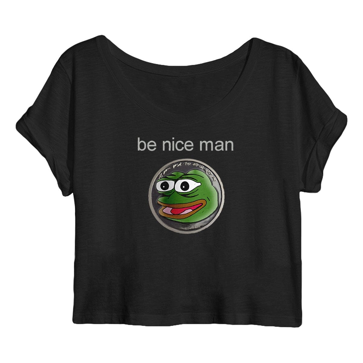 pepe be nice man 100% organic cotton - Women's Cropped T-shirt basic Black S 