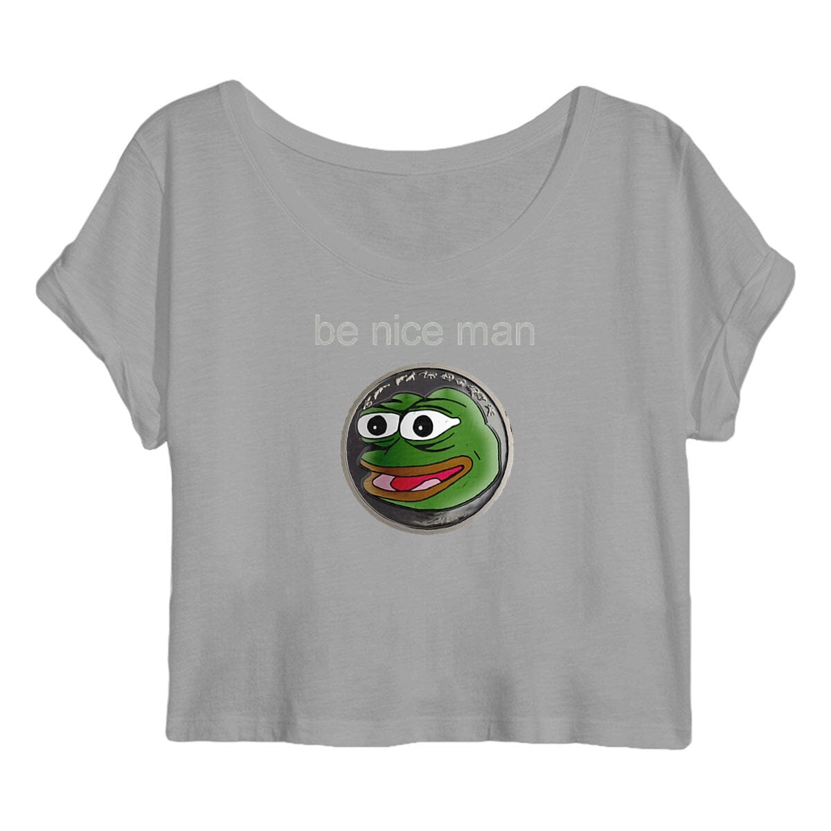 pepe be nice man 100% organic cotton - Women's Cropped T-shirt basic Heather grey S 