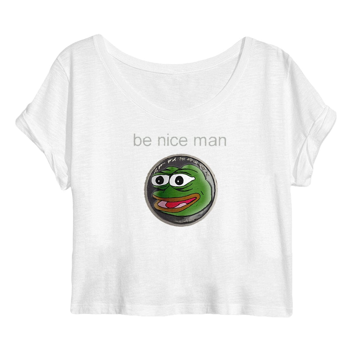 pepe be nice man 100% organic cotton - Women's Cropped T-shirt basic White S 