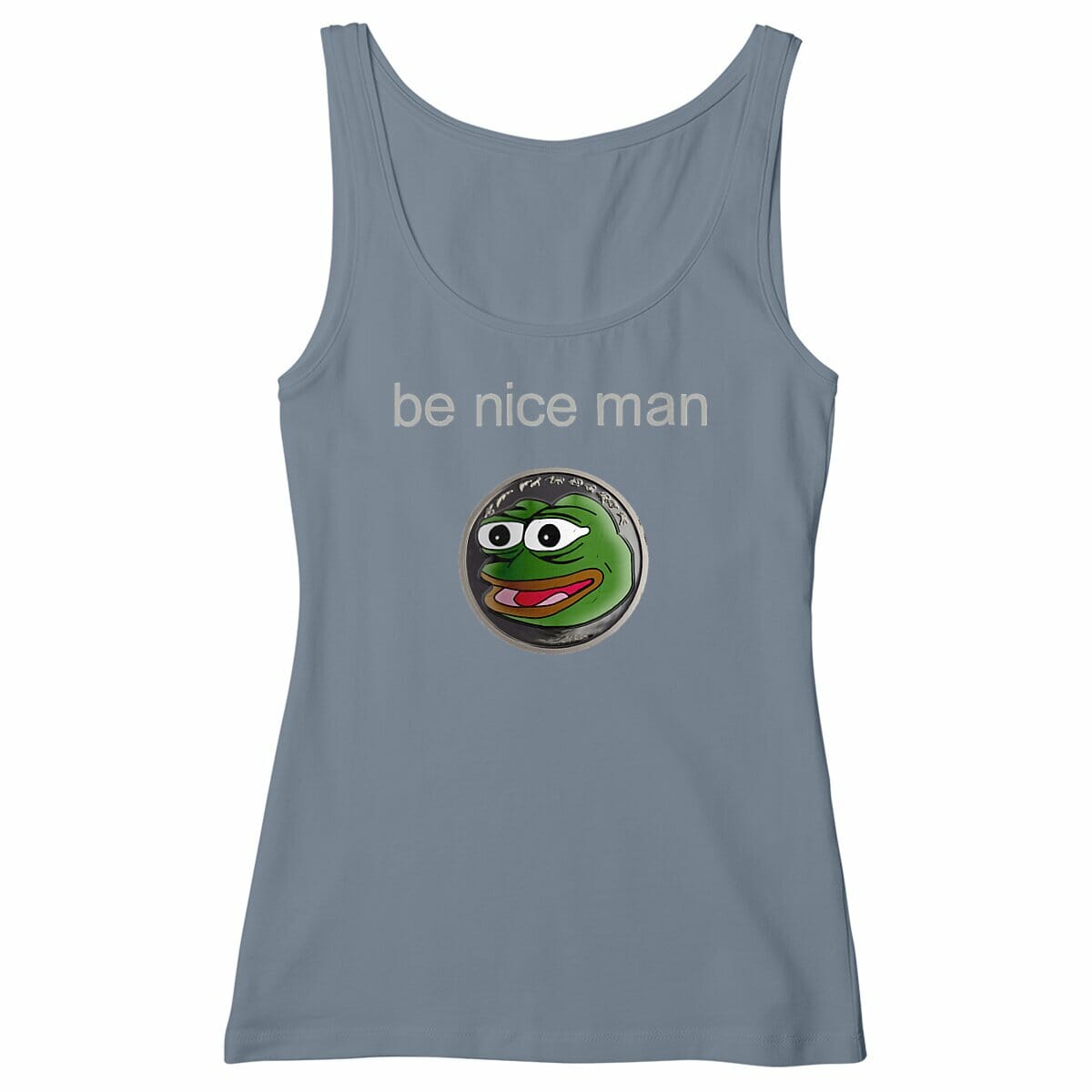 Pepe be nice man - 100% organic cotton - Women's Tank Top basic Mineral Grey XS 