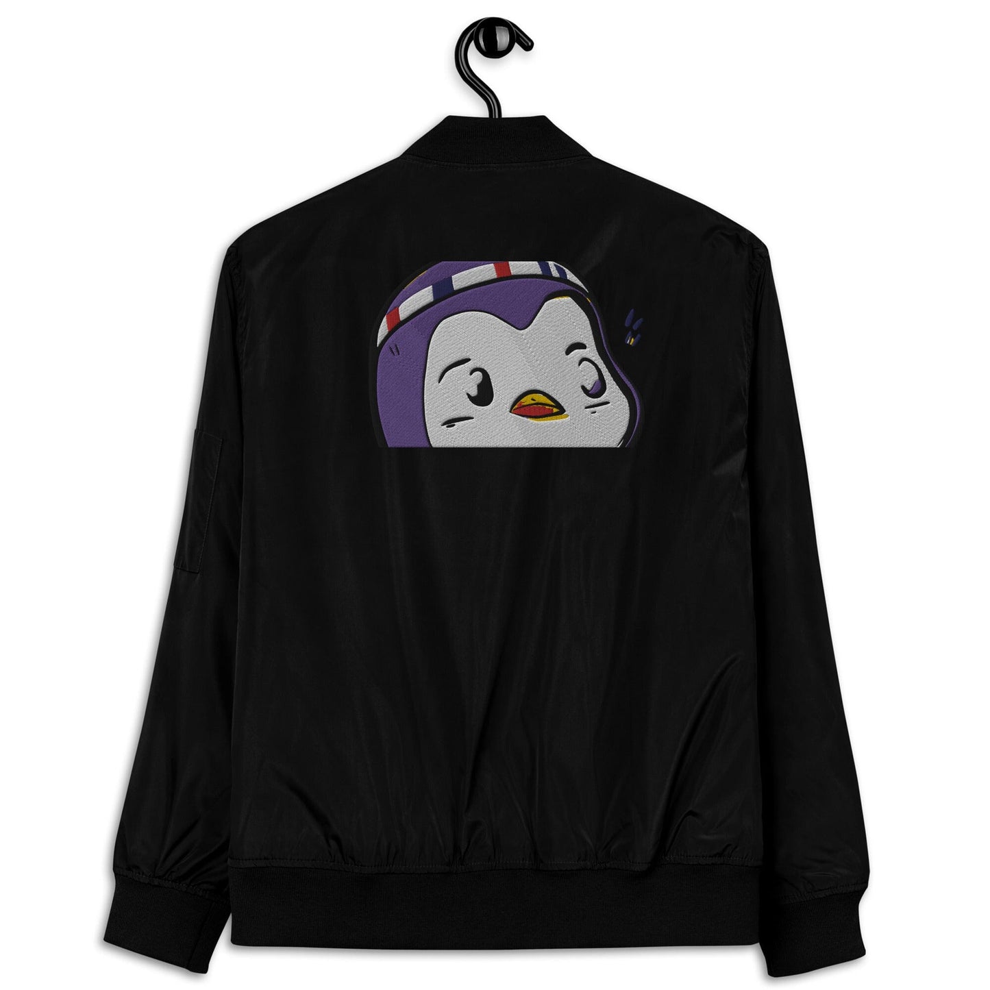 Chunky Penguin Bomb Dropper - Animal PFP Collection - Premium recycled bomber jacket JclustersShoppeofFineWares 