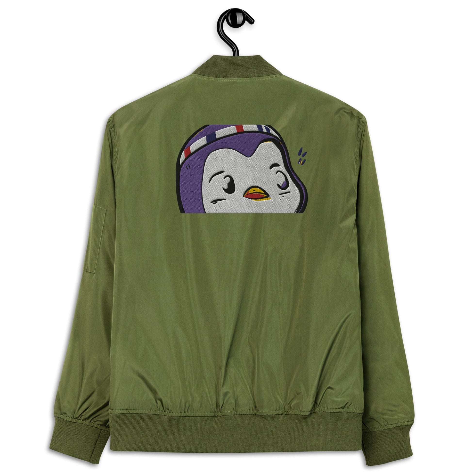 Chunky Penguin Bomb Dropper - Animal PFP Collection - Premium recycled bomber jacket JclustersShoppeofFineWares 