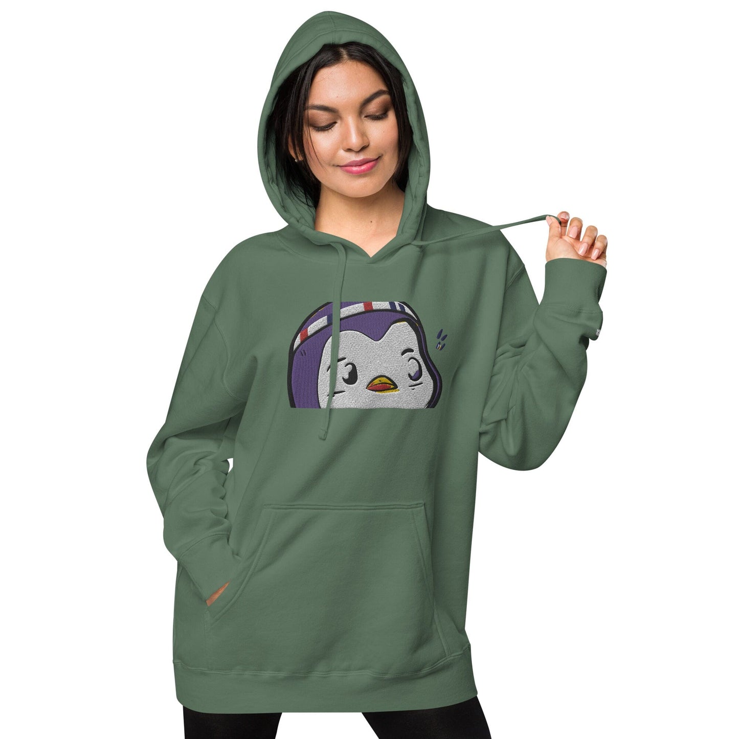 Chunky Penguin Independent - Animal PFP Collection - Unisex pigment-dyed hoodie JclustersShoppeofFineWares 