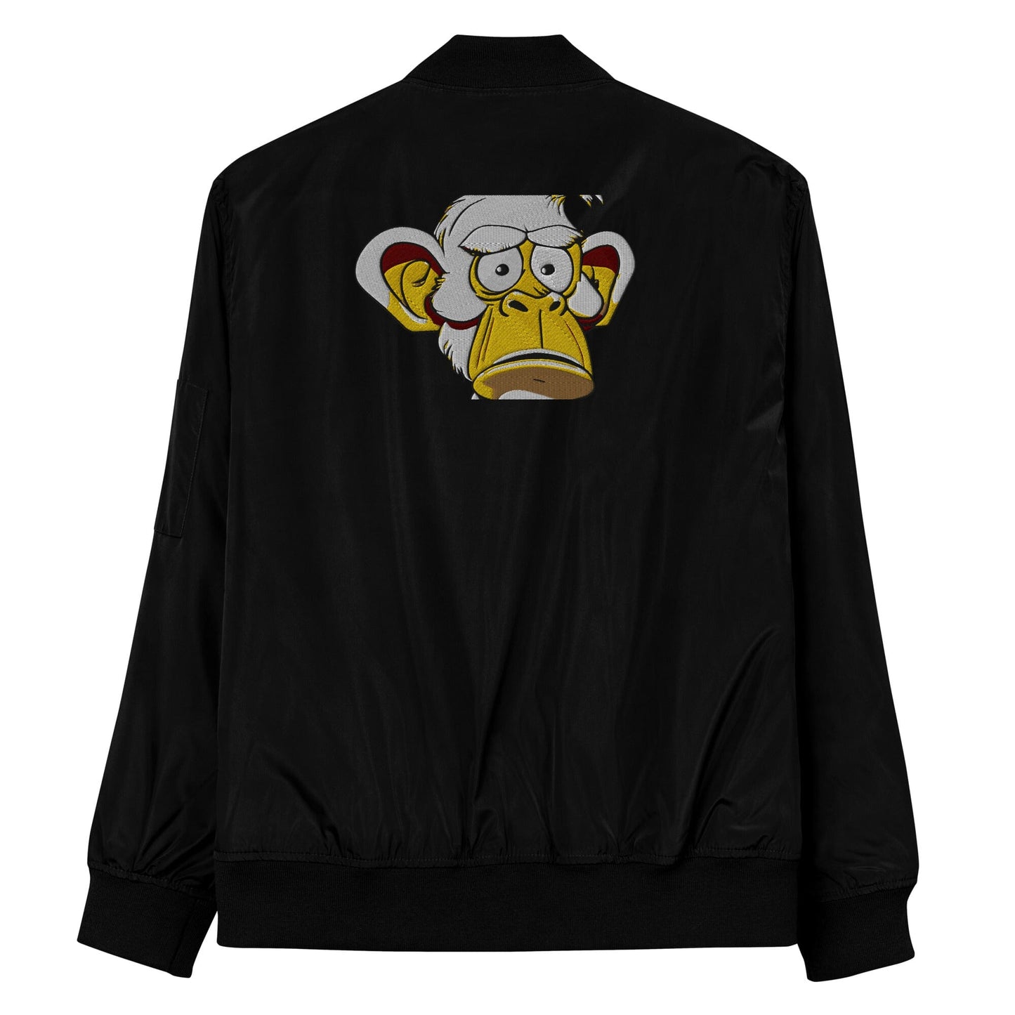 Concerned Ape Bomb Dropper - Animal PFP Collection - Premium recycled bomber jacket JclustersShoppeofFineWares 