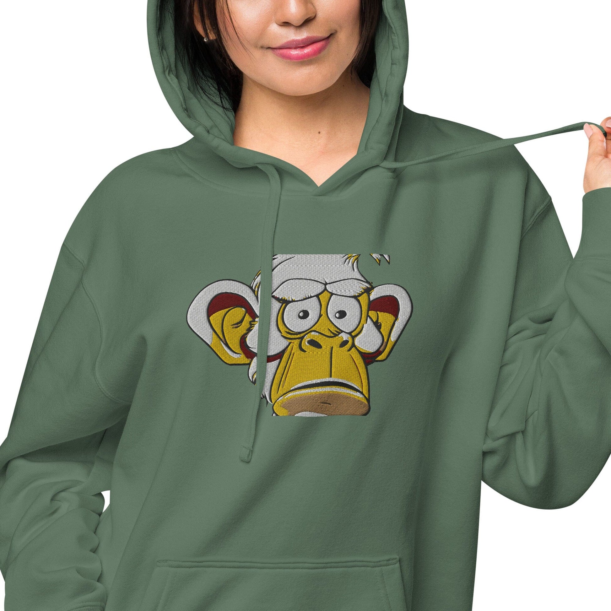 Concerned Ape Independent - Animal PFP Collection - Unisex pigment-dyed hoodie JclustersShoppeofFineWares 