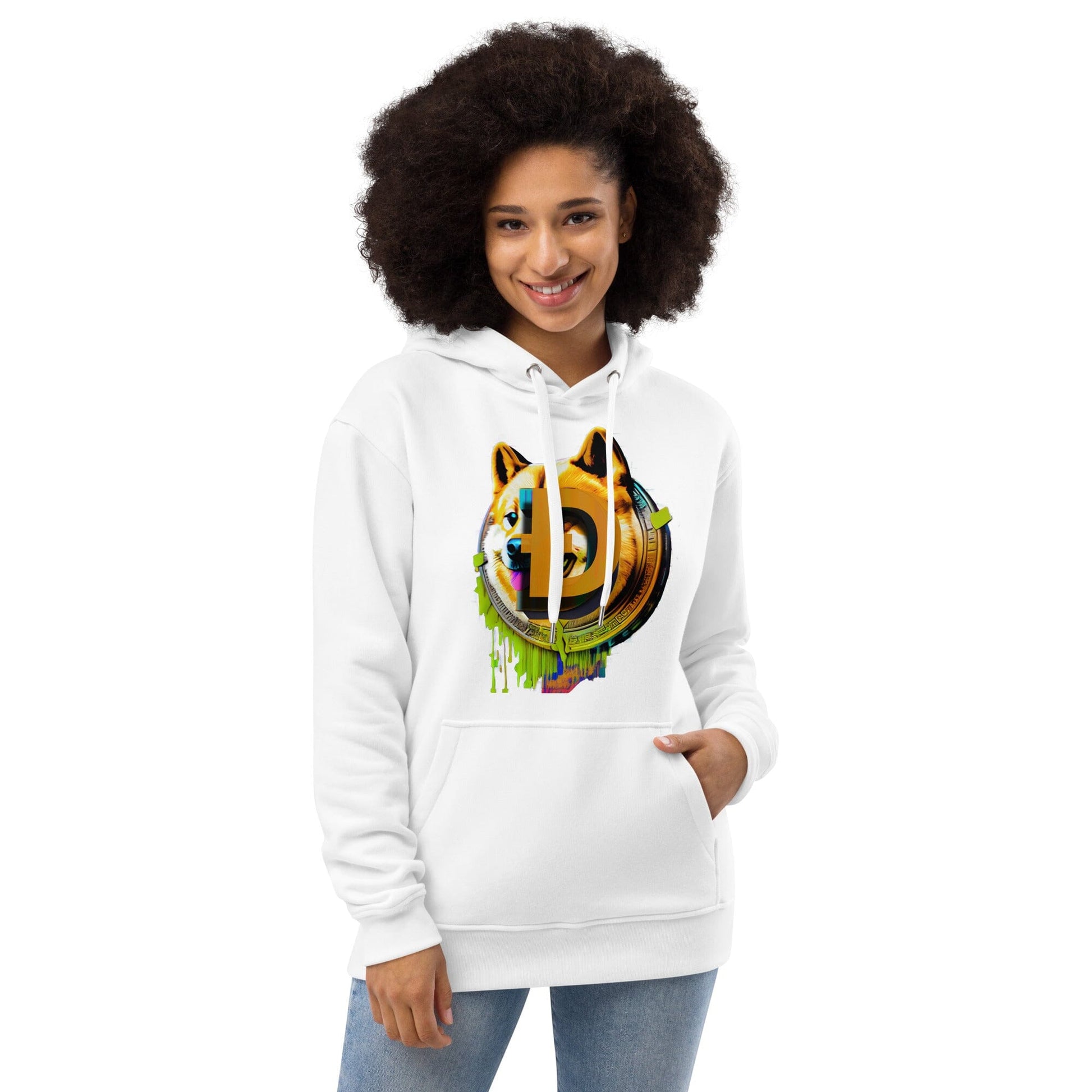 Doge Maxi - Cryptocurrencies Collection - Premium eco hoodie JclustersShoppeofFineWares White XS 