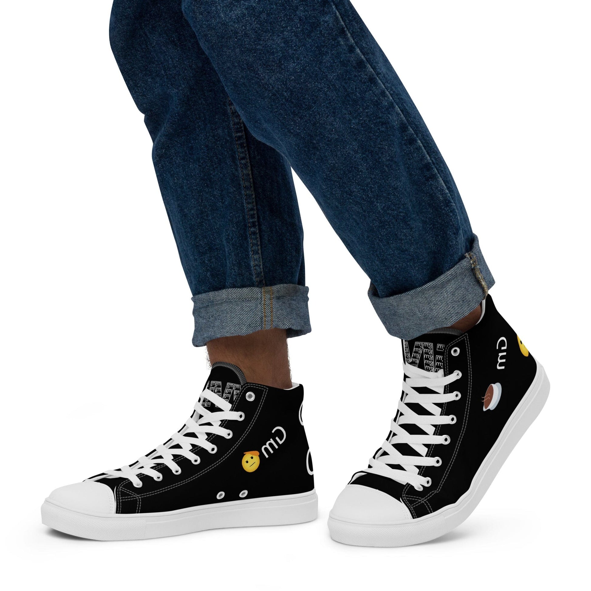 Gm shoes - Gm Cult Collection - Men’s high top canvas shoes JclustersShoppeofFineWares 