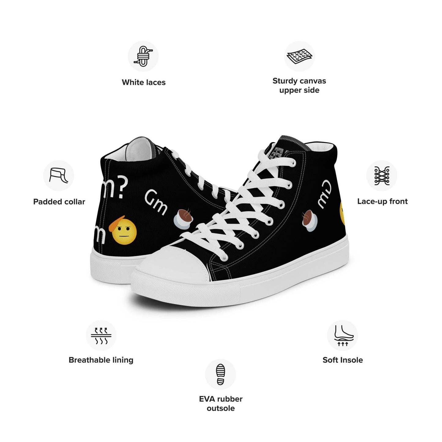 Gm shoes - Gm Cult Collection - Men’s high top canvas shoes JclustersShoppeofFineWares 