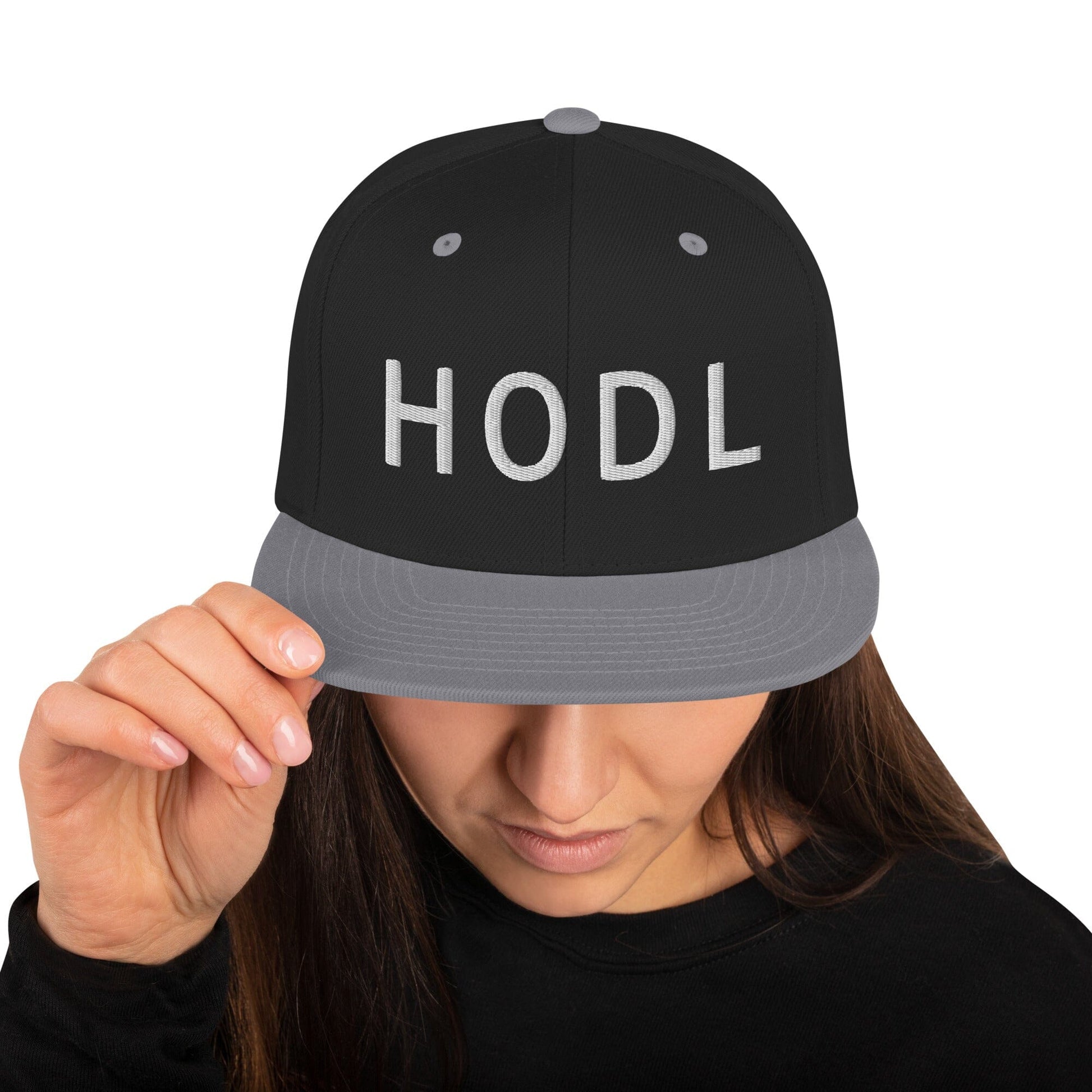 HODL - Snapback Hat JclustersShoppeofFineWares Black/ Silver 