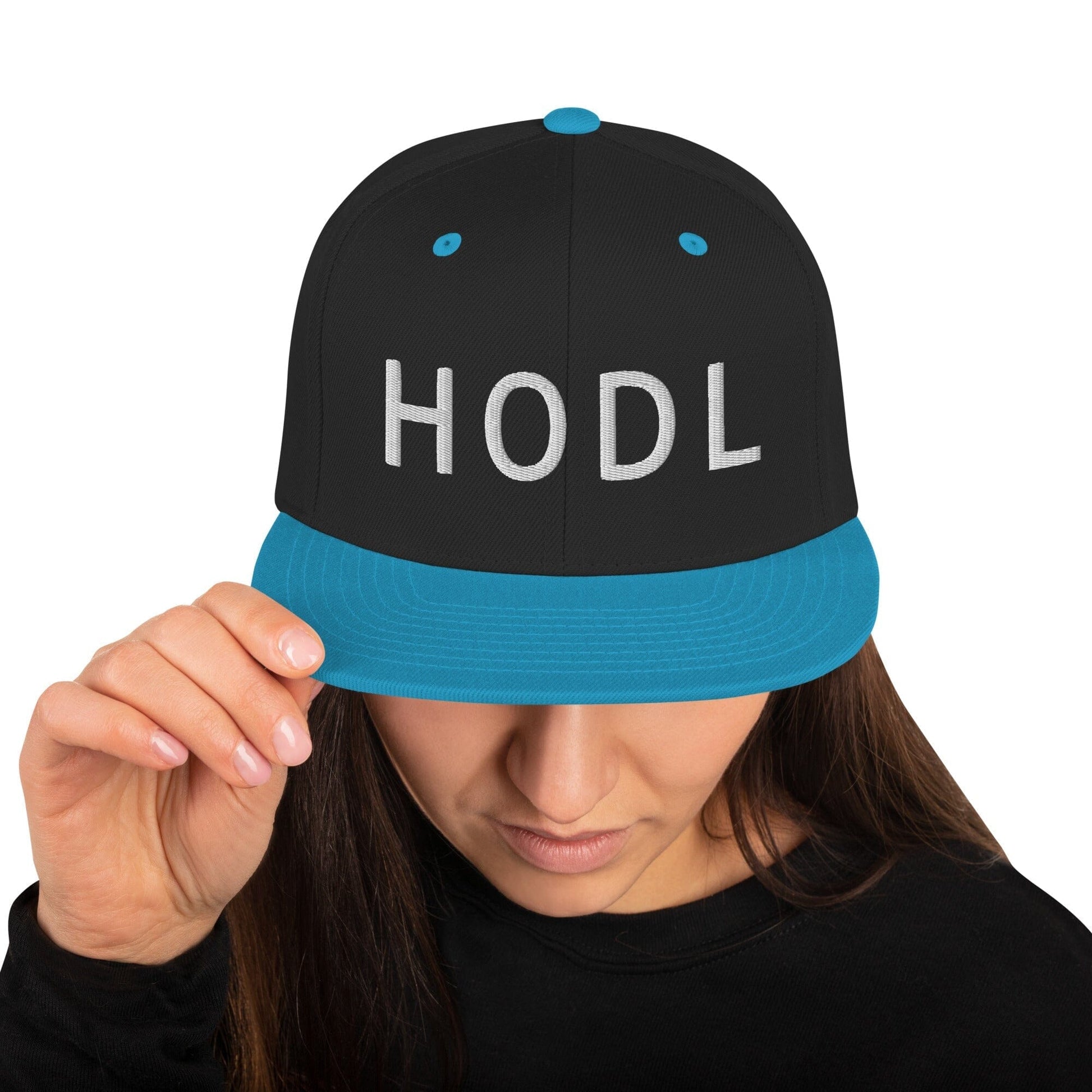 HODL - Snapback Hat JclustersShoppeofFineWares Black/ Teal 