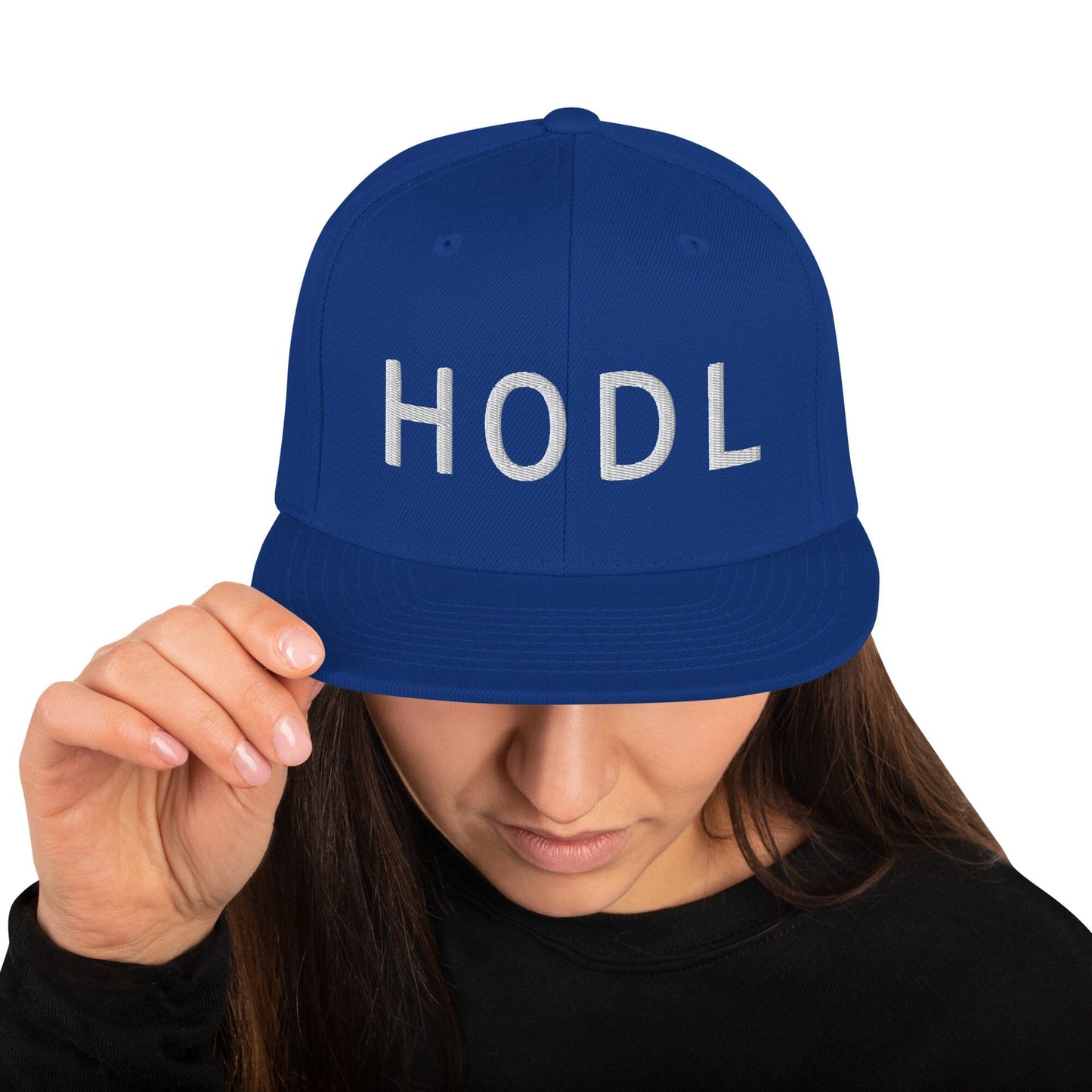 HODL - Snapback Hat JclustersShoppeofFineWares Royal Blue 