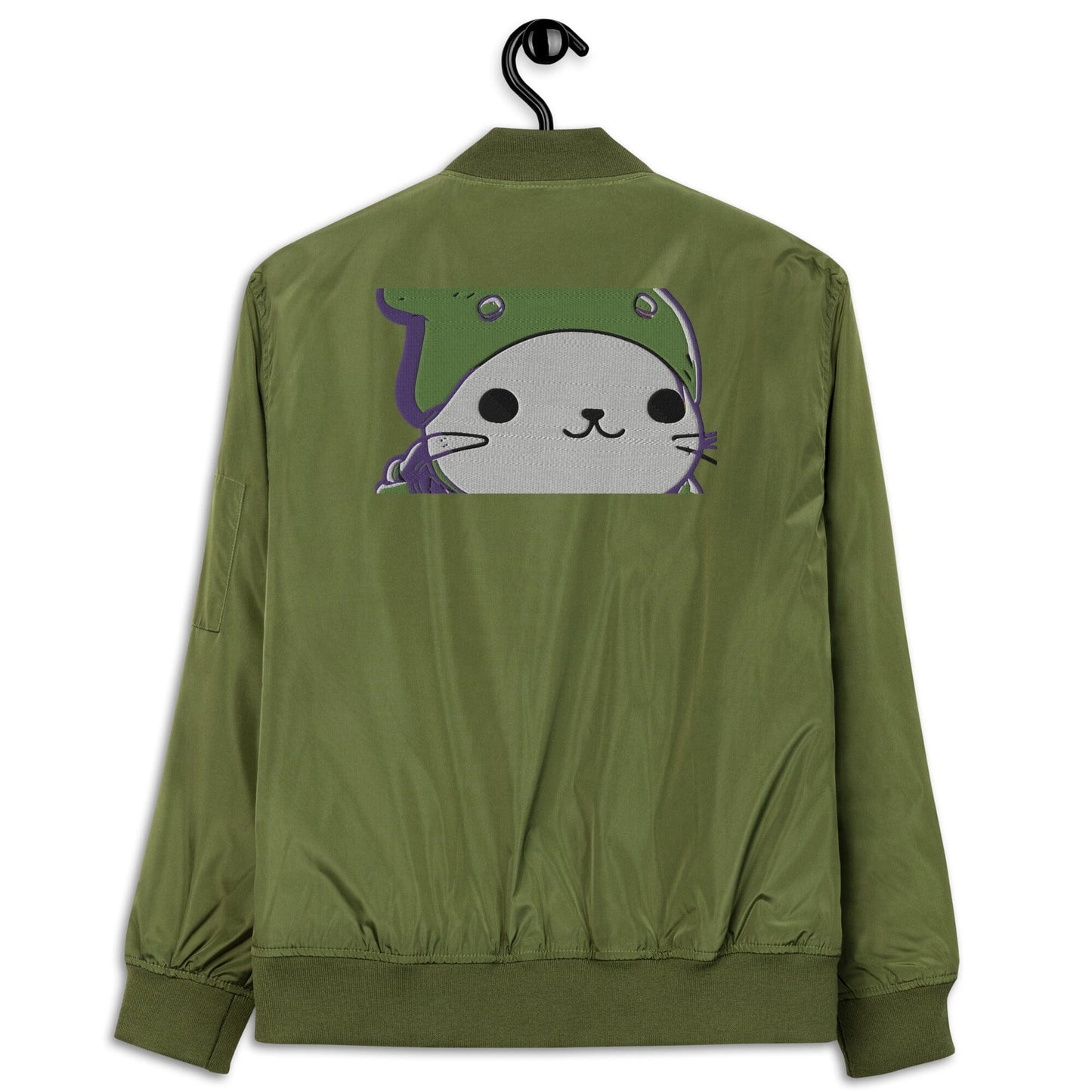 Silly Seal Bomb Dropper - Animal PFP Collection - Premium recycled bomber jacket JclustersShoppeofFineWares 