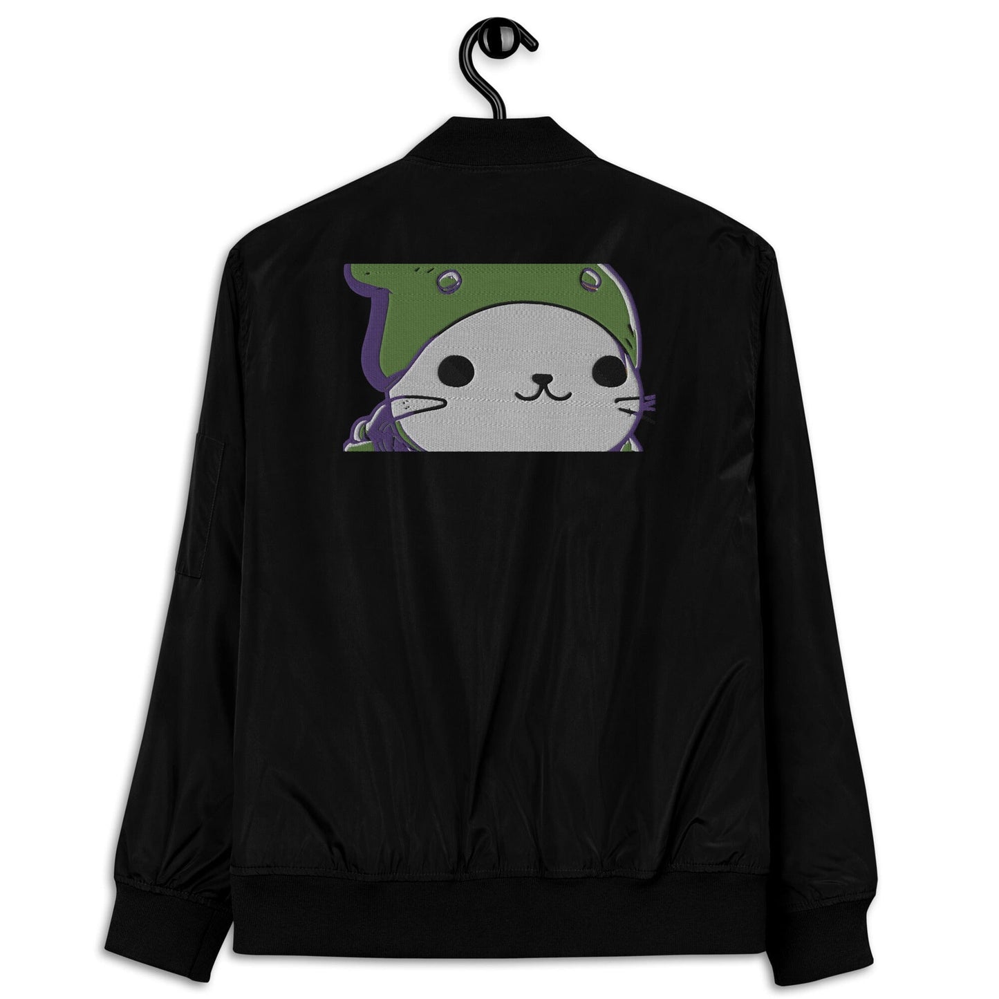 Silly Seal Bomb Dropper - Animal PFP Collection - Premium recycled bomber jacket JclustersShoppeofFineWares 