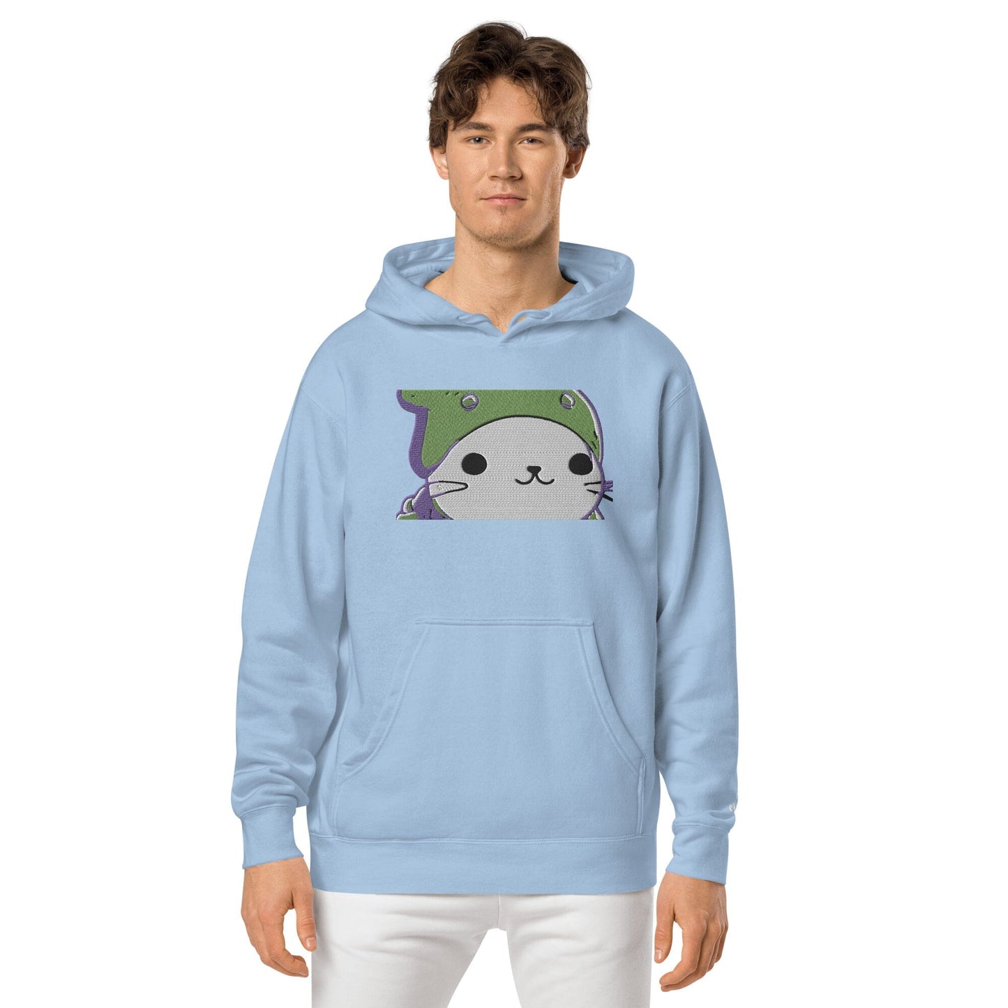 Silly Seal Independent - Animal PFP Collection - Unisex pigment-dyed hoodie JclustersShoppeofFineWares Pigment Light Blue S 